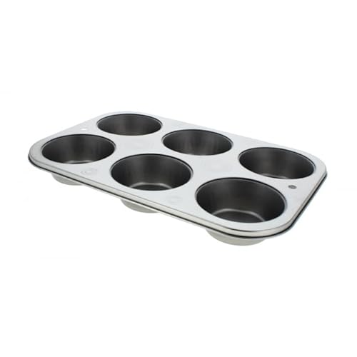 6 Muffin Tray Cupcake Baking Mould For Fairy Cakes Muffins Yorkshire Puddings Cupcakes Brownies Egg Tarts Mince Pies And Appetisers Stain Resistant Non Stick Deep Trays 6 Cup Cake Pan Tin Plate - Image 6