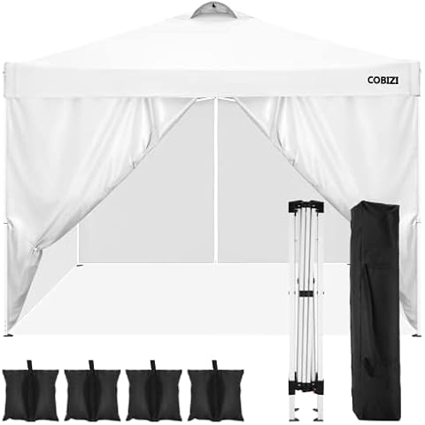 Hoteel 10'x10' Outdoor Canopy Gazebo Instant Shelter Wedding Party Tent with Removable Sidewalls & Carry Bag for Parties, BBQ, Wedding Cover