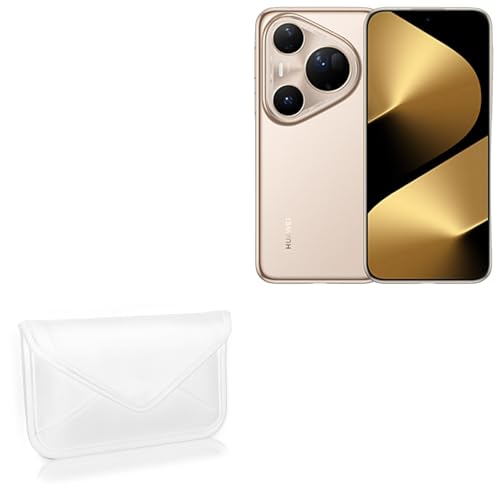 BoxWave Case Compatible with Huawei Pura 80 - Elite Leather Messenger Pouch, Synthetic Leather Cover Case Envelope Design - Ivory White