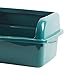 Leefasy Open Top Pet Litter Tray U Shape Lowered Front with High Sides Easy to Clean Kitten Potty Toilet Large Space Cats Litter Basin, Small Green