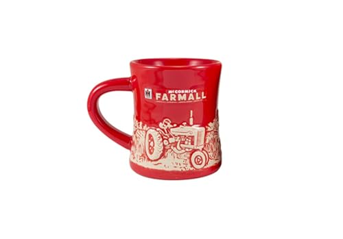 Taza Farmall M con diseño en relieve rojo