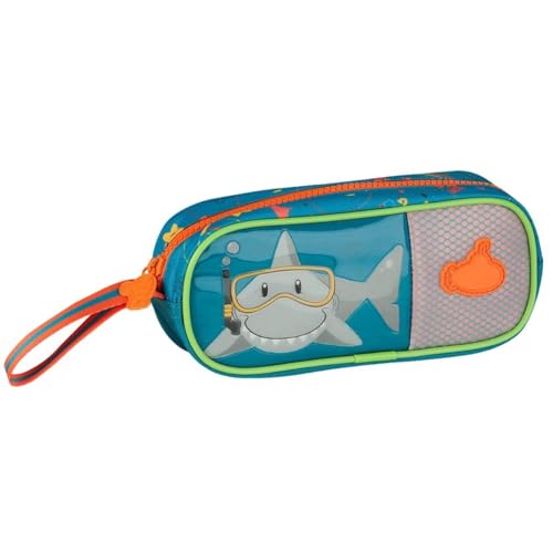 Estojo Escolar Infantil Tubarão, Compartimento Espaçoso, Zíper Reforçado, Meninos, Material Resistente, Organizador de Lápis Caneta (Estojo Tubarão)