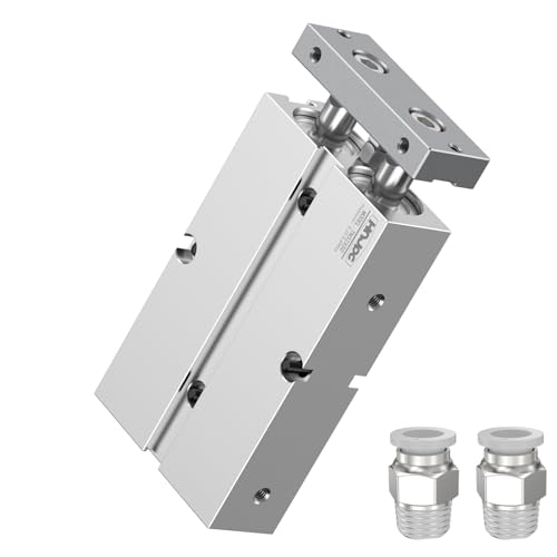 HNJPC TN Dual Axis Dual Rod Pneumatic Cylinder 3/8 inch (10mm) Bore 2 inch (50mm) Stroke, Magnetic Double Action Aluminum Air Cylinder (TN10-50)
