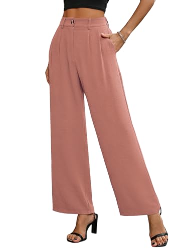 CORSKI Women's Wide Leg Pants High Waisted Slacks Straight Long Work Business Dressy Trousers Casual Pants with Pockets