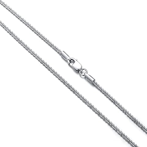 Dralox 1.57mm Sterling Silver Crisscross Chain Necklace Sparkly Jewelry Gifts for Women Men 20 Inch Cover