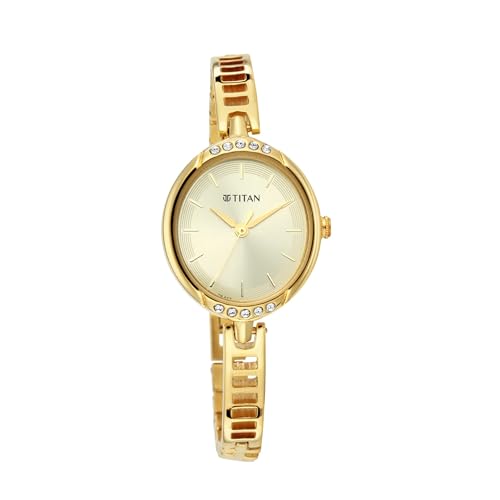 Titan Store Titan Karishma Women's Gold Dial Metal Strap Watch - Image 3