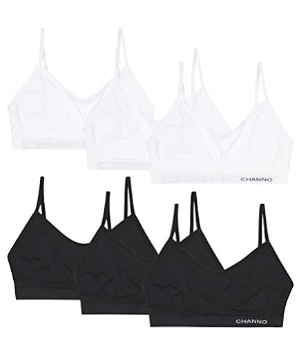 Channo Sujetadores Invisibles sin Costuras, sin Aros ni Relleno, Hechos de Licra con Tirantes Ajustables - Pack de 6, Blanco/Negro, S/M | Ya disponible en tu tienda friki favorita! En mundofriki.es!