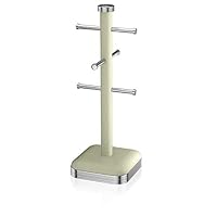 Swan SWKA1030GN Retro 6 Cup Mug Tree, Weighted Base, Green