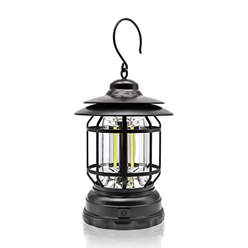 PNGOS Portable Lampe De Camping Rétro Lanterne LED Alimentation Par Batterie IPX4 Étanche Pour Le Camping Le Jardinage Décoration L'alimentation De Secours La Randonnée Et La Pêche Cover