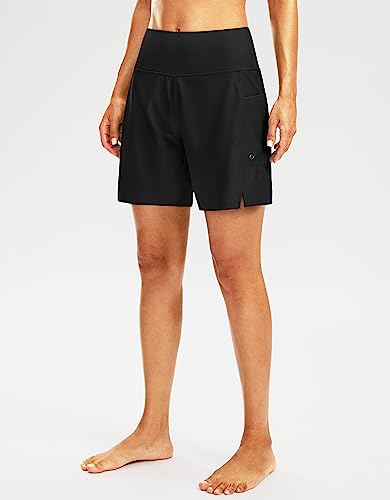 G Gradual Women'S 7 Inch Long Swim Board Shorts High Waisted Quick Dry Beach Swimming Shorts For Women With Liner Pockets thumb #1