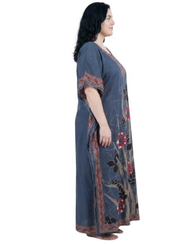 Image of Oussum Women Kaftan Plus Size Polyester Summer Lightweight Caftan Swimsuit Cover Ups Maxi African Mumu Lounge House Dress
