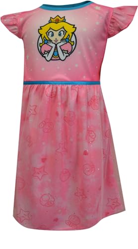Komar Kids Girls Nintendo Super Mario Dress Like Princess Peach Nightgown