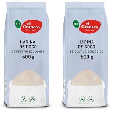 El Granero Integral - Harina de Coco BIO - 500 g - Rica en Fibra y Baja en Carbohidratos - Mejora la Digestión - Estimula el Funcionamiento del Sistema Inmune - Apta para Veganos (Paquete de 2)