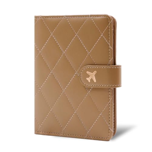 Image of Melsbrinna Premium Leather Passport Holder Covers Case, Waterproof Rfid Blocking Travel Wallet Passport Holder with Pen Holder, Cute Passport Book for Women /Men