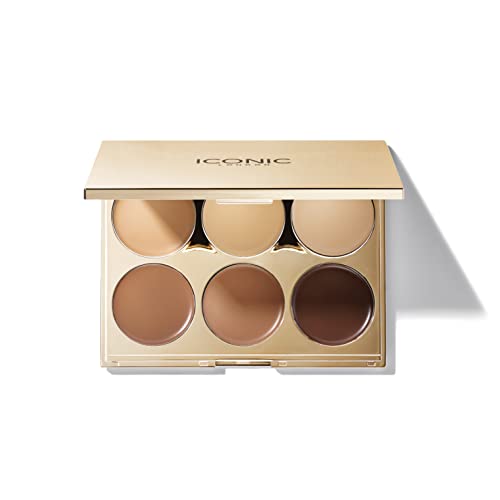 ICONIC LONDON Multi Use Sculpting Palette | Contour, Conceal + Highlight, Medium Coverage, Cruelty-Free, Vegan Makeup, 0.42 oz