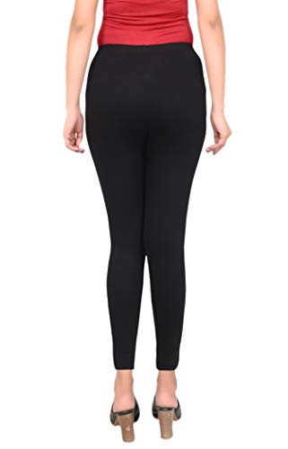 Image of High Waist Solid Woman Legging for Casual & Formal Wear Cotton Lycra Ankle Length Leggings