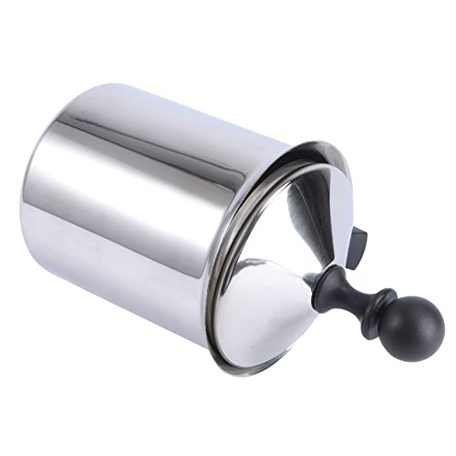 BRIGHTFUFU 1Pc Manual Milk Frother Silver Accessory for Milk and Bubble Making Easy to Clean and for Cappuccino and Latte Art