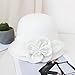 Women Warm Summer Winter Felt Church Cloche Cap Bucket Hat Bowler Hats with Flower Wedding Elegant Fashionable Hats (White, One Size)