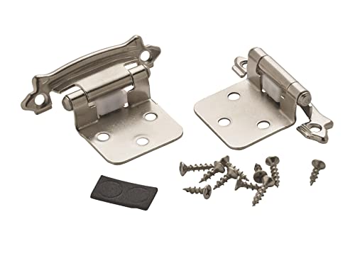 Amerock | Cabinet Hinge | Variable Overlay Hinge | Sterling Nickel | 2 Pack | Self-Closing Hinge | Face Mount Hinge | Cabinet Door Hinge #TOP20