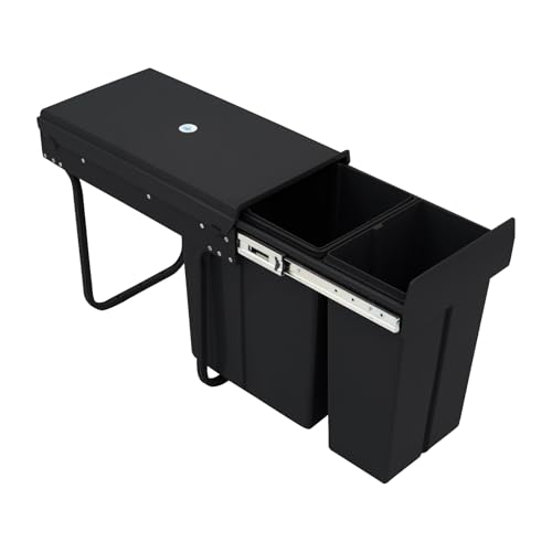 Caneca de basura rectangular 7.9 galón extraíble negro miniatura 4