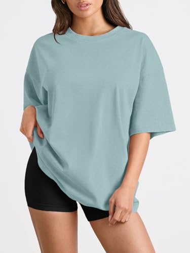 Image of Trendy Queen Womens Oversized T-Shirts Short Sleeves Workout Tops | Casual Summer Gym Tees Plus Size Fashion Clothes 2026