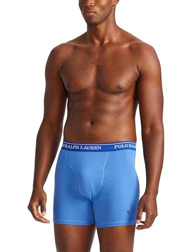 POLO RALPH LAUREN Tall Men's Classic Fit Cotton Boxer Briefs, Trunks & Long Leg Available, 3-Pack, Royal/Blue/Navy-3 Pack, 2X Big2