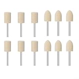 Kit de meule en feutre avec 12 pointes en laine - Tige de 2,35 x 20 mm - Pour un polissage...