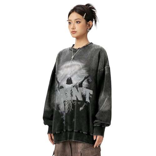 Jesus is King Sweatshirt Unisex Oversized Vintage Graphic Printed Pullover Autumn&WinterLong Sleeve4