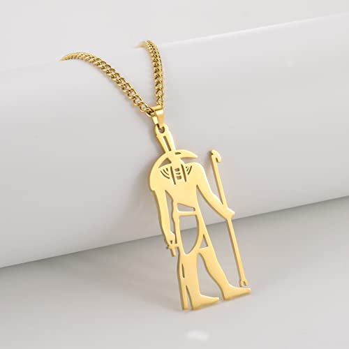 EUEAVAN Seth Ancient Egyptian Desert and Storm God Pendant Necklace Stainless Steel Hollow Egyptian Deity Pendant Necklace3