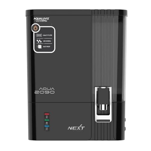 Image of Aqua 2090 RO Water Purifier with RO + Active Copper with Alkaline Technology | 7 Stage Purification |10 Litre Storage | Capacity 12 Litre per hr. | UV LED || Color : Mirror Black