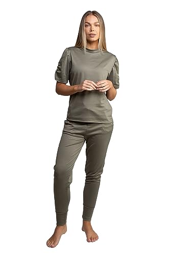 Survêtement 2 pièces femme tendance ensemble manches bouffantes bas carrés