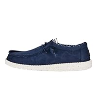 HEYDUDE Men's Wally Stretch Canvas Casual Shoes, Navy, EU 45 / US M12W10