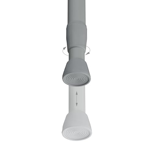 Tringle douche télescopique acier inoxydable gris haute résistance finition mate