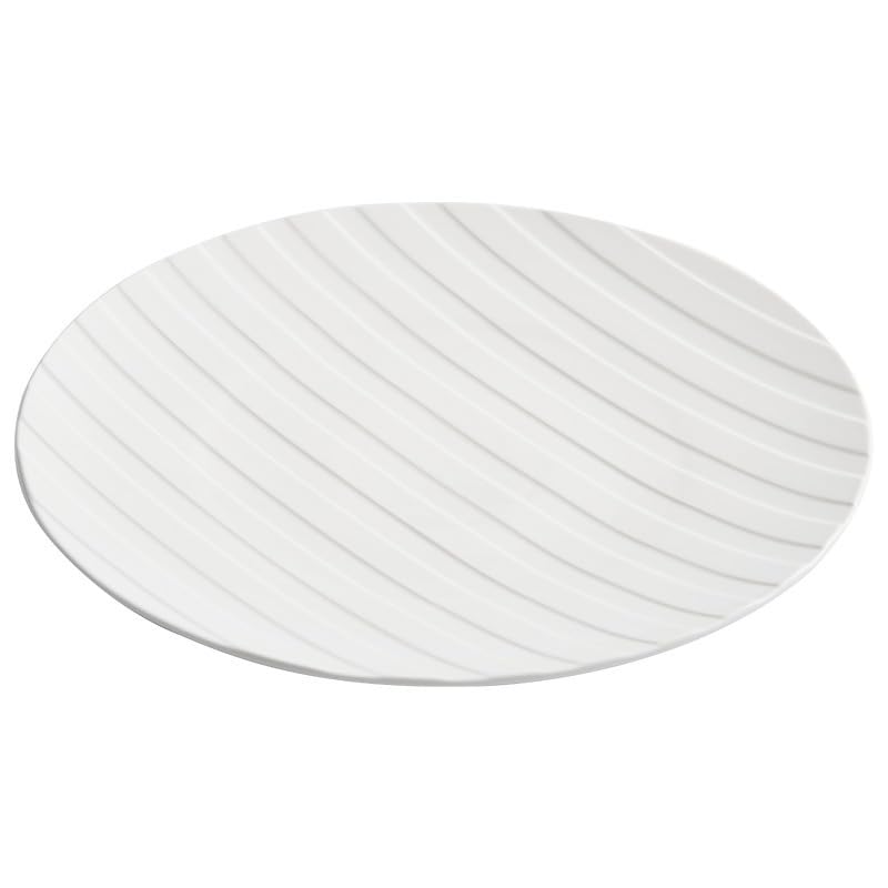 Talerze obiadowe Duży talerz ceramiczny z wzorem linii, talerz obiadowy, biały zachodni talerz obiadowy, talerz do steków, taca Talerze sałatkowe (14 cali)