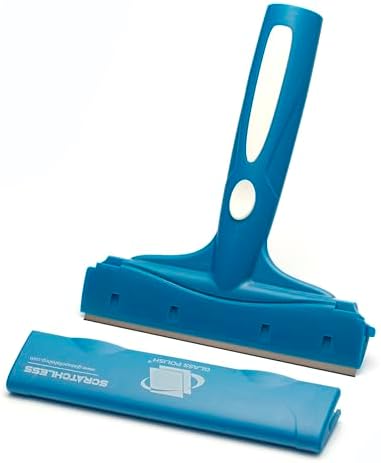 GLASS POLISH 150mm (6 inch) SCRATCHLESS Scraper with Double-Edged Stainless Steel Blade, Professional Glass Scraper for Windows, Tiles, Floors, Stove Tops, and Any Hard Smooth Surfaces - GP15041