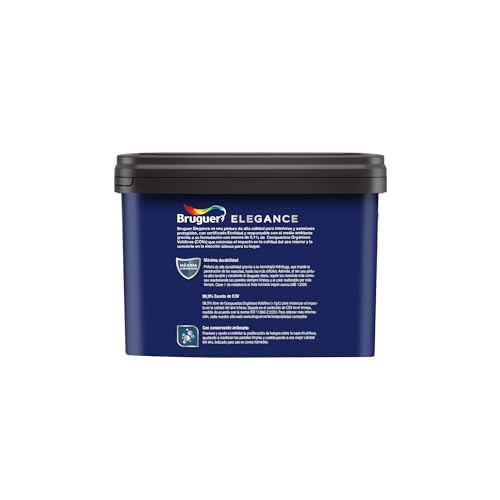 Miniatura 2 de Bruguer Elegance Pintura Monocapa Extramate, Paredes Y Techos, Interior, Exterior Protegido, Alta Durabilidad, Ultralavable, Resistente Al Desgaste Y Manchas Blanco 4l
