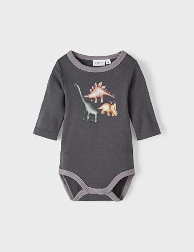 NAME IT Baby-Jungen Nbmwillow Wool Ls XXIII Body, Silver Filigree/AOP:AOP, 62 – Bild 3