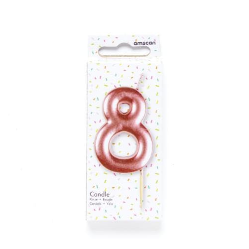 amscan 9911553 Rose Gold Numerical Candle 8 - Image 4