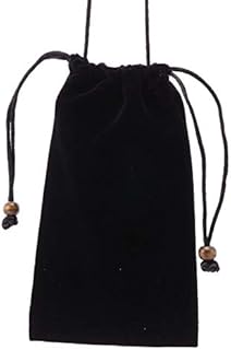 Leisure Cotton Velvet Cell Phone Pouch, Universal 6.4-inch Phone Sleeve Case with Lanyard Strap Hanging Necklace Bag for iPhone 11 Pro Max,Samsung Galaxy Note 20 Ultra/A50/A71 (B-Black)