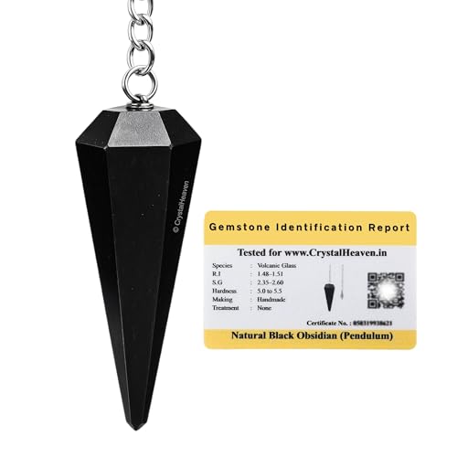 Image of Certified Black Obsidian Pendulum Dowsing Tool