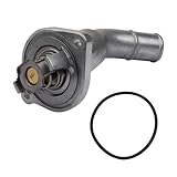 Mocar7 Aluminum Engine Coolant Thermostat Housing Assembly Compatible with 2002-2009 GMC Envoy 2004-2007 Buick Rainier 2002-2009 Chevrolet Trailblazer 2007-2009 Saab 9-7x 4.2L