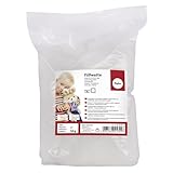 Rayher 3315000 Füllwatte hochflauschig 50 g Beutel, Füllmaterial 100% Polyester, weiß, Flocken, waschbar 95 Grad, Bastelwatte, Kissenfüllung, Füllmaterial, Stopfwatte