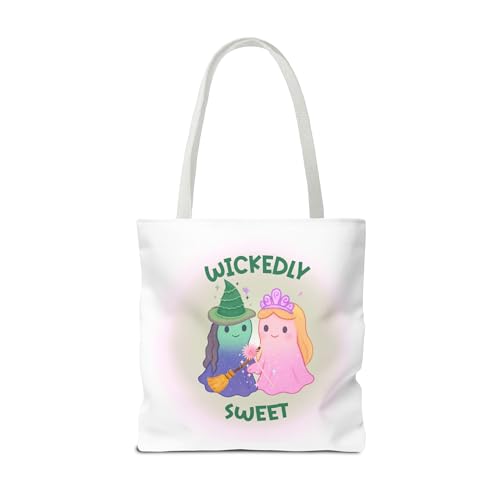 Wicked Glinda Elphaba Inspired Tote Bag, Halloween Costume Accessory, Trick or Treat Bag, Ghost Theme Tote, Witch Princess2