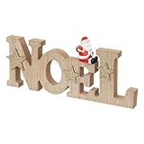Feeric Lights et Christmas - Mot noël père noël en Bois l30cm