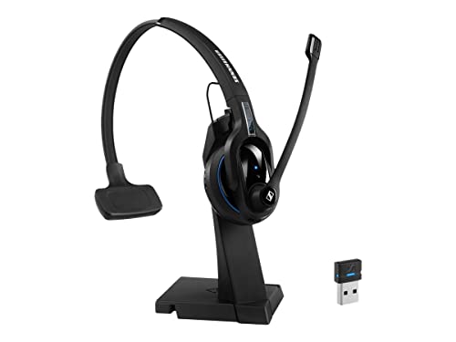 Sennheiser MB Pro 1 UC (506042) - Single-Sided, Dual-Connectivity, Wireless Bluetooth Headset | For Desk/Mobile Phone & Softphone/PC Connection| w/ HD Sound & Major UC Platform Compatibility (Black)