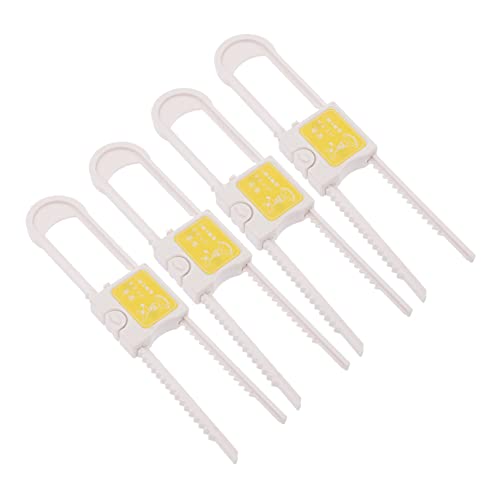Totority 4個スライド式キャビネットロック 子供用 ロック キッチン収納扉に適用 食器棚 ワードローブ 取っ手付き家具対応 耐久性のある素材 使用簡単