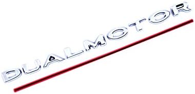 3D Dual Motor Decals Car Rear Trunk Emblem Sticker Badge Decals for Tesla Model 3 2017-2020, Decorative Sticker