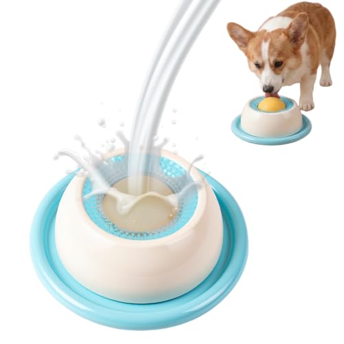 Image of Qpets Dog Lick Bowl with Rolling Ball, Slow Feeder Toy for Small Dogs