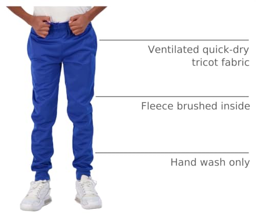 Image of 3 Pack Boys' Tricot Joggers Athletic Sweatpants Pants Sports Kids Pockets | Sizes 6 To 18, Quick Dry Lightweight, Basketball Soccer School Gym, Cuffed Husky Teen Youth, Sleep Lounge Active, Summer