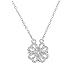 NIDONE Lucky Four Leaf Clover Neck Collier, Heart Shape Neck Chain Jewelry Gift for Women Girl for Valentine's Day Anniversary Birthdays Silver Four-Leaf Clover Necklace